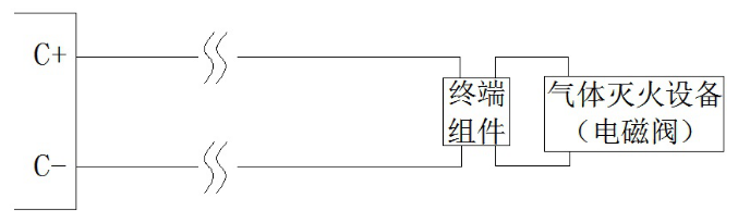 JBF5016辽宁气体灭火控制器喷洒启动输出接线示意图